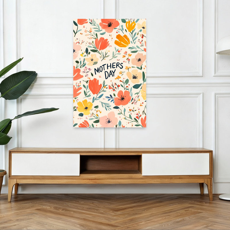 «Blooming Love Colorful Delicate Whimsical Flower Nature», art mural, 48" H x 32" W