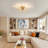 20'' Crystal Small Enclosed Caged Ceiling Fan With Light And Remote, Low Profile Bladeless Ceiling Fan Light Fixture 6 Speed, 3 Reversible Abs Blades And Quiet Motor, Flush Mount For Indoor/covered Outdoor-755416147-755416146