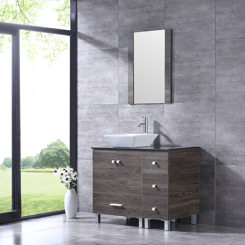 Ensemble de meuble-lavabo simple 22 po avec miroir Wybolt