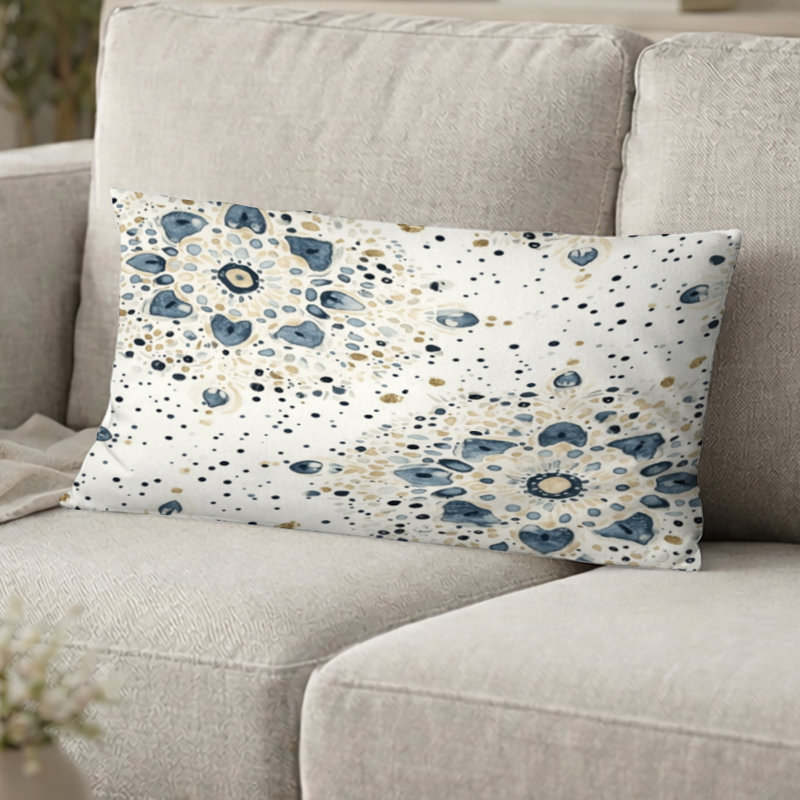 Coussin abstrait abstrait - Coussin Boho Mandala, H 12 po x l 20 po