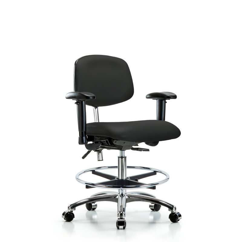 Chaise de travail Anouk, Noir, Roulettes, Non inclus