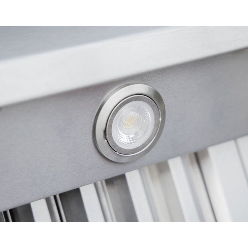 48" 1200CFM Professional Wall Mount Range Hood in Stainless Steel with Dimmable LED's