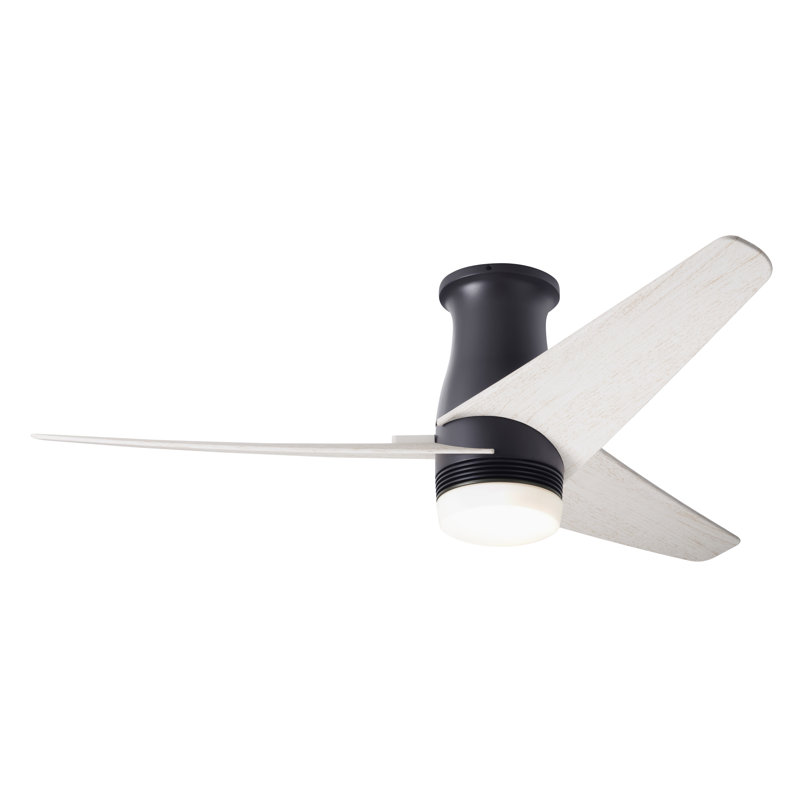 Velo 48'' Ceiling Fan with LED Lights, Whitewash, Wall Control, Dark Bronze