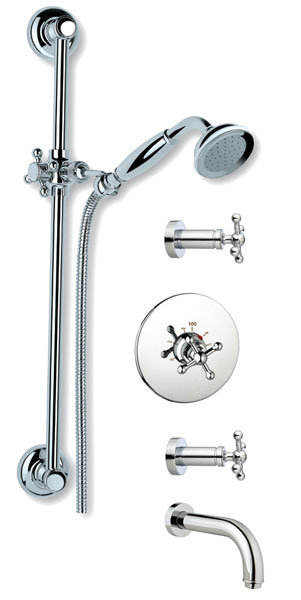 Thermostatic Complete Shower System, Polished Chrome