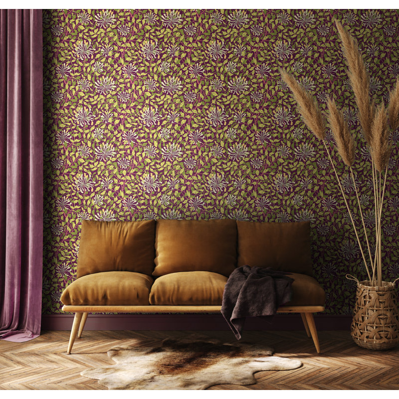 Padstow 10m x 50cm Matte Wallpaper Roll, Aubergine