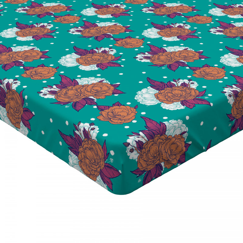 Microfiber Floral Fitted Sheet, Full Fitted Sheet