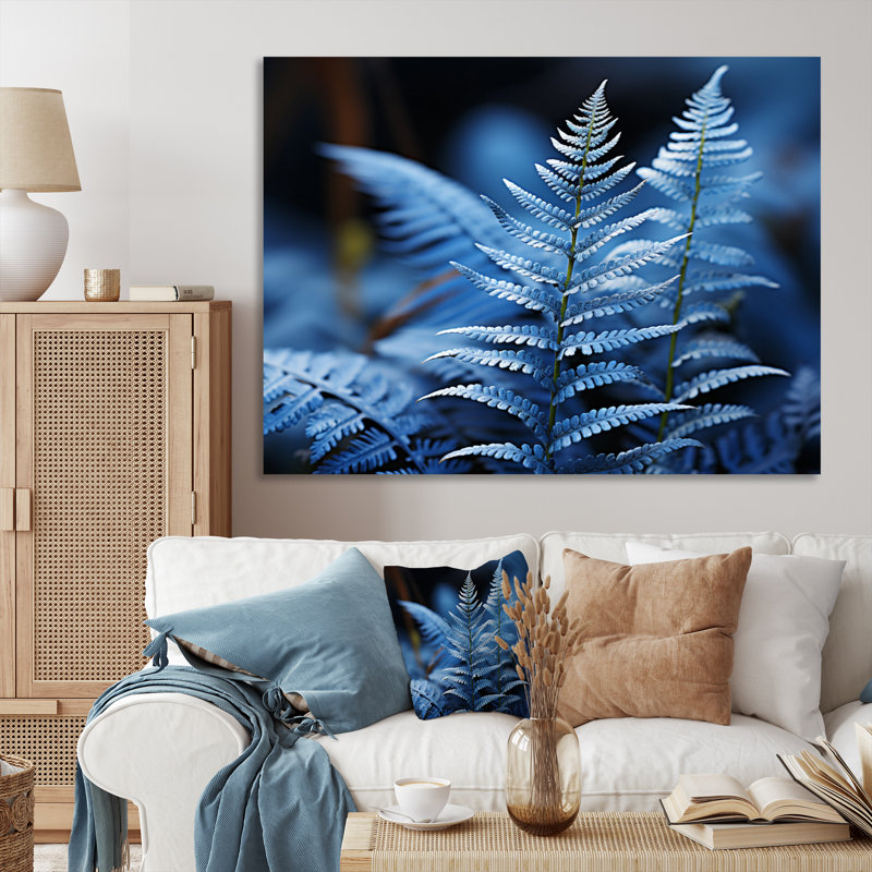 " Ferns Sapphire Tranquillity ", H 16 po x l 32 po, Toile tendue