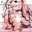 «Lapin Corail», reproduction sur bois blanc-22464724