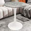 Table de salle à manger 27,6 pouces blanche Mid-Century, plateau rond en marbre veiné gris foncé pour une utilisation quotidienne-1942559087