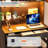 Computer Desk with Hutch and LED Lighting-1478279892