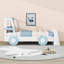 Lit voiture simple en bois avec tablettes de rangement et lattes-1218047814