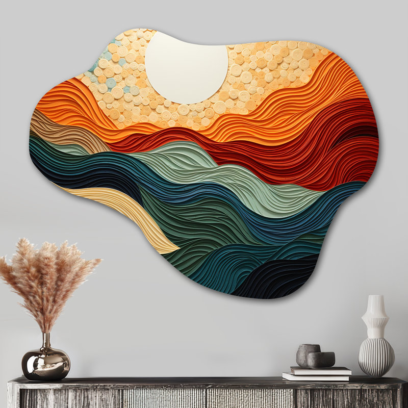 Jandreau - nuage désert en métal, sculpture murale asymétrique en métal, H 27 po x l 35 po