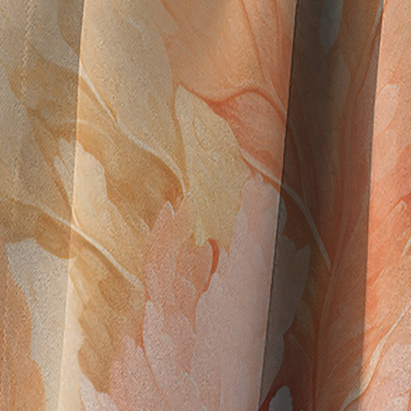 Rideau occultant en velours rose et blanc Coastal Coral Collage VII - Coastal Coral, L 52 po x L 95 po