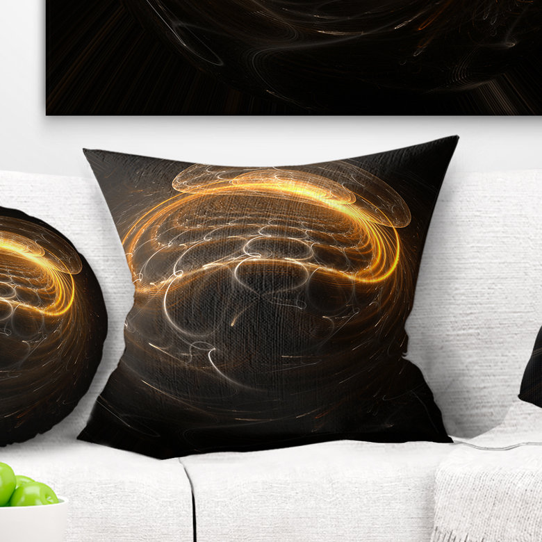 Magnifique motif sphérique fractal - coussin à imprimé floral, 18 po x 18 po, Coussin décoratif
