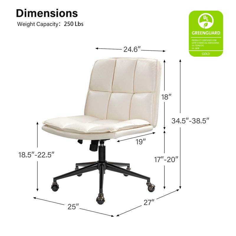 Cambrynn Leather Swivel Tilting Task Office Chair, Ivory