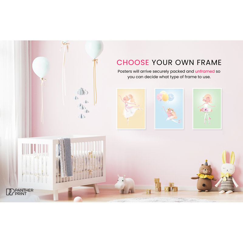 Ballerina - 3 Piece No Frame Print Set, 42cm H x 29.7cm W