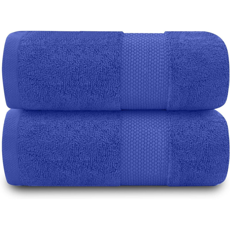 Miami 2 Piece Bath Sheet Same-Size Bale, Royal Blue, Jumbo Bath Sheet - 2 Pack