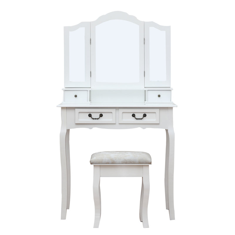 Ensemble coiffeuse et tabouret Pepperell