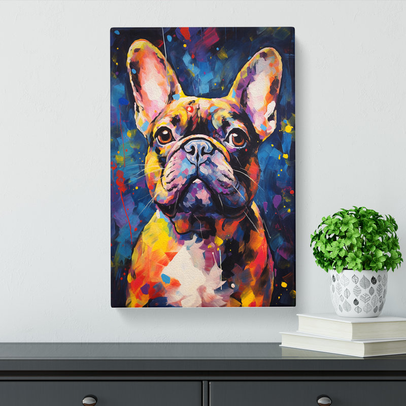 French Bulldog Expressionism - No Frame Print, 60cm H x 40cm W x 3cm D
