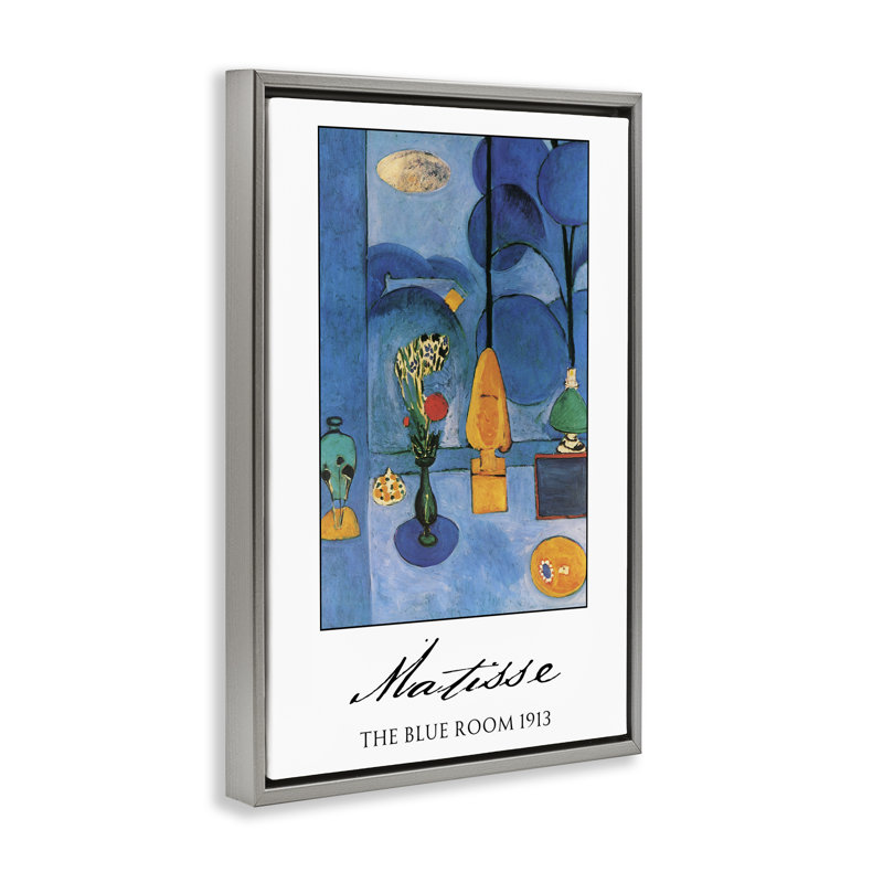 Cadre flottant Matisse The Blue Room, design par Vintage Hustle, H 31 po x l 21 po, Cadre flottant gris lustré