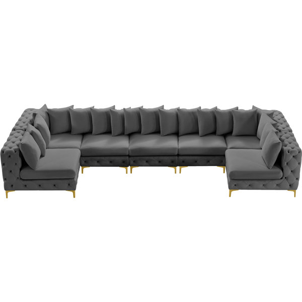 Meridian Furniture USA 7 - Piece Velvet Sectional | Wayfair