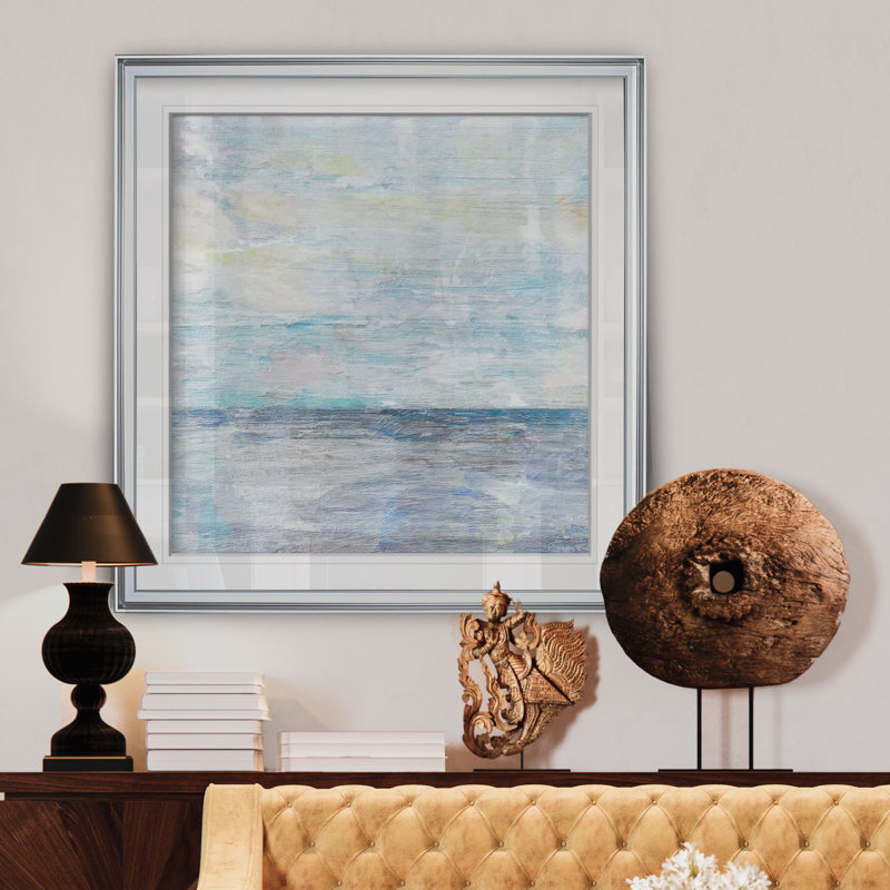 « côtier tile », peinture, H 16 po x l 16 po x P 2 po, Cadre argenté