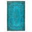 Tapis turc 6 pi x 9,8 pi surteint en bleu sarcelle avec motif de médaillon floral, 4 superbes intérieurs contemporains