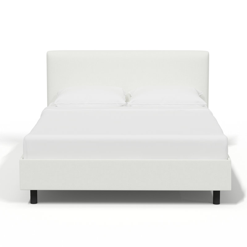 Pyburn Upholstered Platform Bed, Full, Zuma White Textured Linen