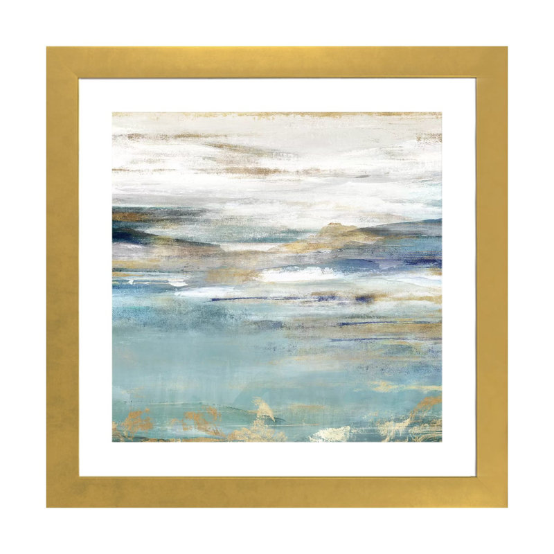 Était un transparent II par Isabelle Z - reproduction d'art, Papier encadré doré, H 24 po x l 24 po x p 1 po, Blanc