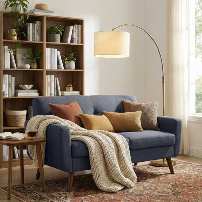 56.7"  Tufted Loveseat Sofa Mid Century Modern Love Seat Couches For Living Room