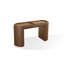 Console de rangement rembourrée en cuir Yeal avec plateau en bois