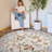 Chinoiserie Vintage Floral Rug Washable Non-slip Beige/Blue-369111552-377265322
