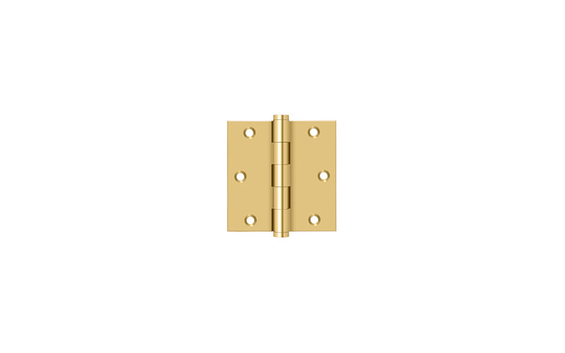 Charnière carrée Deltana CSB35 3 1/2 po x 3 1/2 po en laiton poli par dépôt physique en phase vapeur