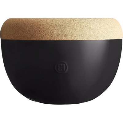 Emile Henry Deep Ceramic Food Storage Bowl, 10.6 x 7.3in, Black Truffle