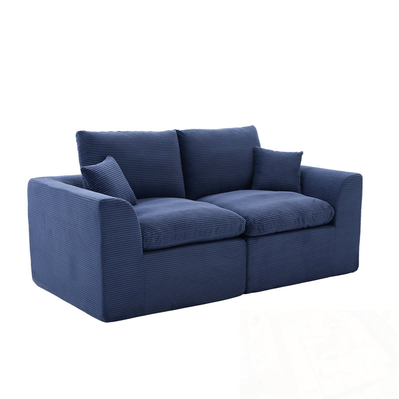 Canapé modulaire modulaire avec coussin moelleux, Marine