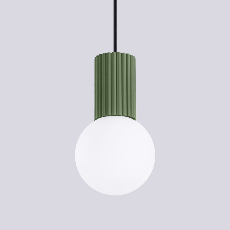 Bernis 1 - Light Brushed Nickel Pendant, Green