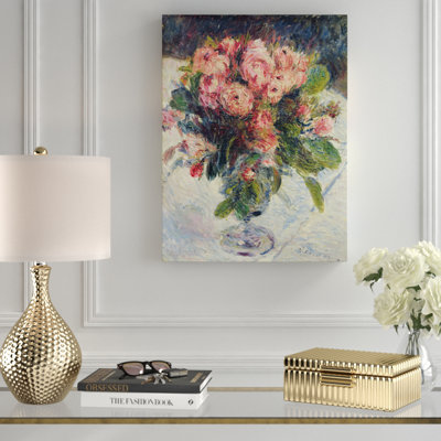 «Moss-Roses; 1890» par Pierre-Auguste Renoir - reproduction d'art sur toile