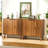Sideboard Buffet Cabinet With Storage, Farmhouse Buffet Cabinet With Paper Clip Design, Wood Coffee Bar Storage Cabinet