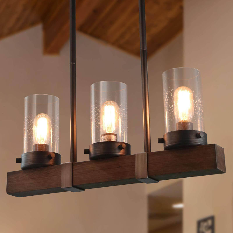 Luminaire suspendu linéaire à 3 lumières pour îlot de cuisine