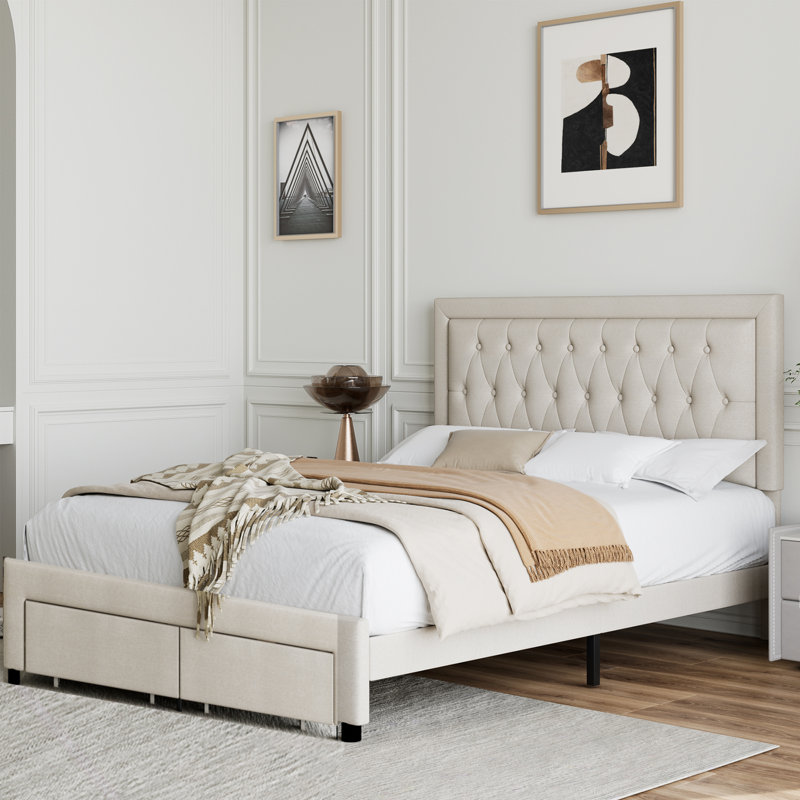 Etta Avenue™ Binghamton Upholstered Platform Bed With 2 Storage