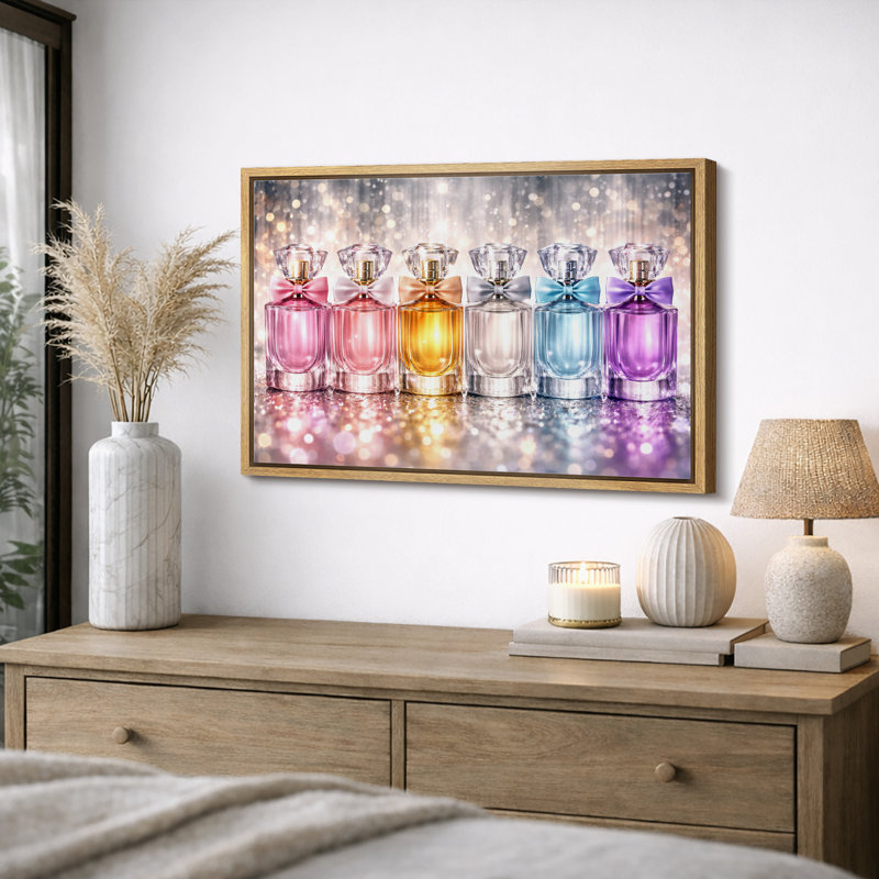 Perfume Bottle Art, impression de parfum de luxe, impression encadrée sur toile, impression sur toile, Cadre naturel