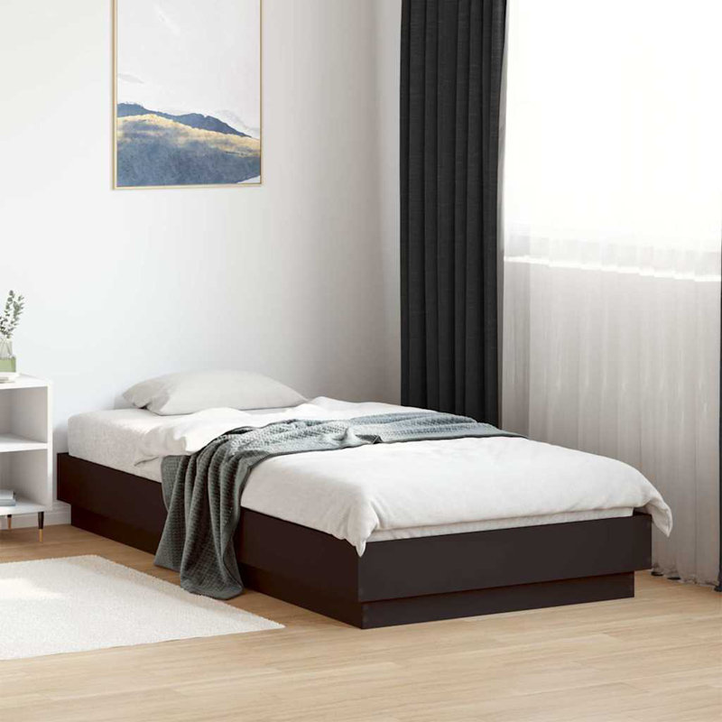 Vidaxl Bed Frame Engineered Wood, Black, Single (3')