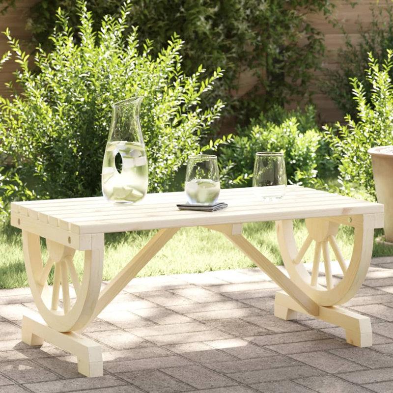 Mabini Rectangular Solid Wood Outdoor Dining Table - 90 cm W 50 cm D, Natural