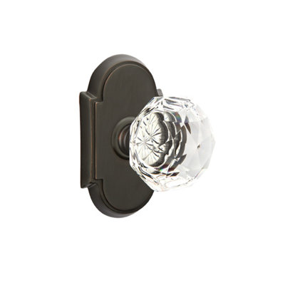 Privacy (Bed & Bath) Diamond Crystal Knob with # 8 Rose