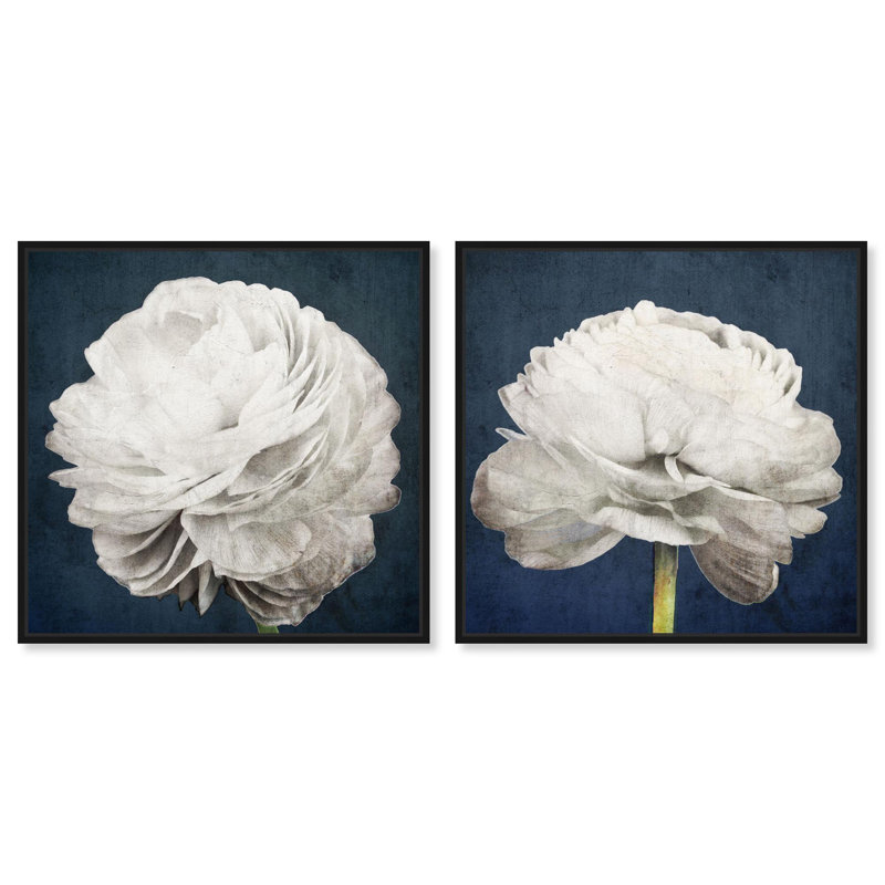 Oliver Gal Pretty View Set Floral and Botanical - Framed Canvas Art, 26" H x 26" W, Black