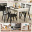 Ensemble de 2 chaises de cuisine Mid-Century modernes noires sans accoudoirs avec grand siège