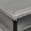 Table basse moderne en bois gris 55,1 po avec pieds noirs et 2 tablettes de rangement ouvertes | Idée cadeau