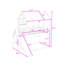 Lit mezzanine double avec auvent, glissade, tablettes, garde-corps et escalier de rangement-462528488
