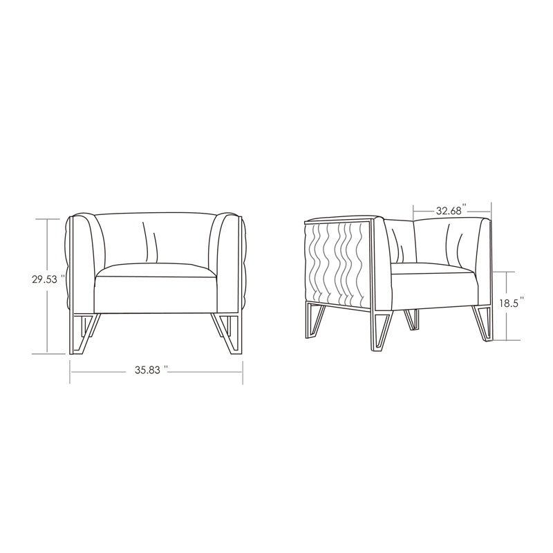 Lebel Velvet Armchair, Ocean Blue