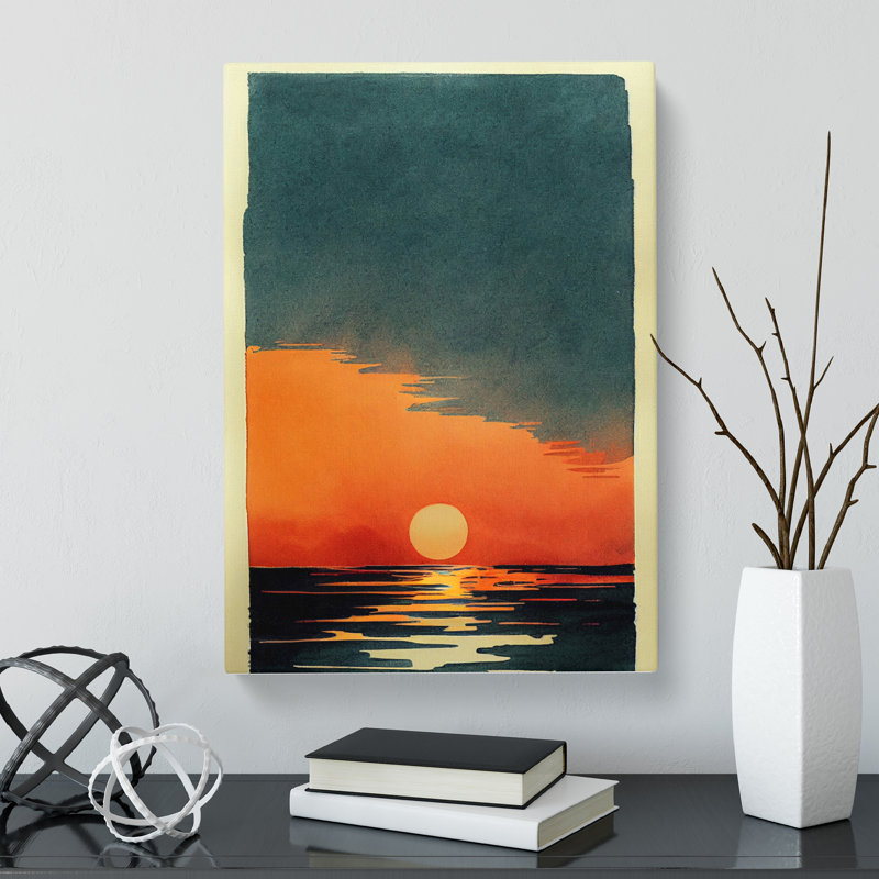 Amena Sunset Ink Wash - Wrapped Canvas, 50cm H x 35cm W